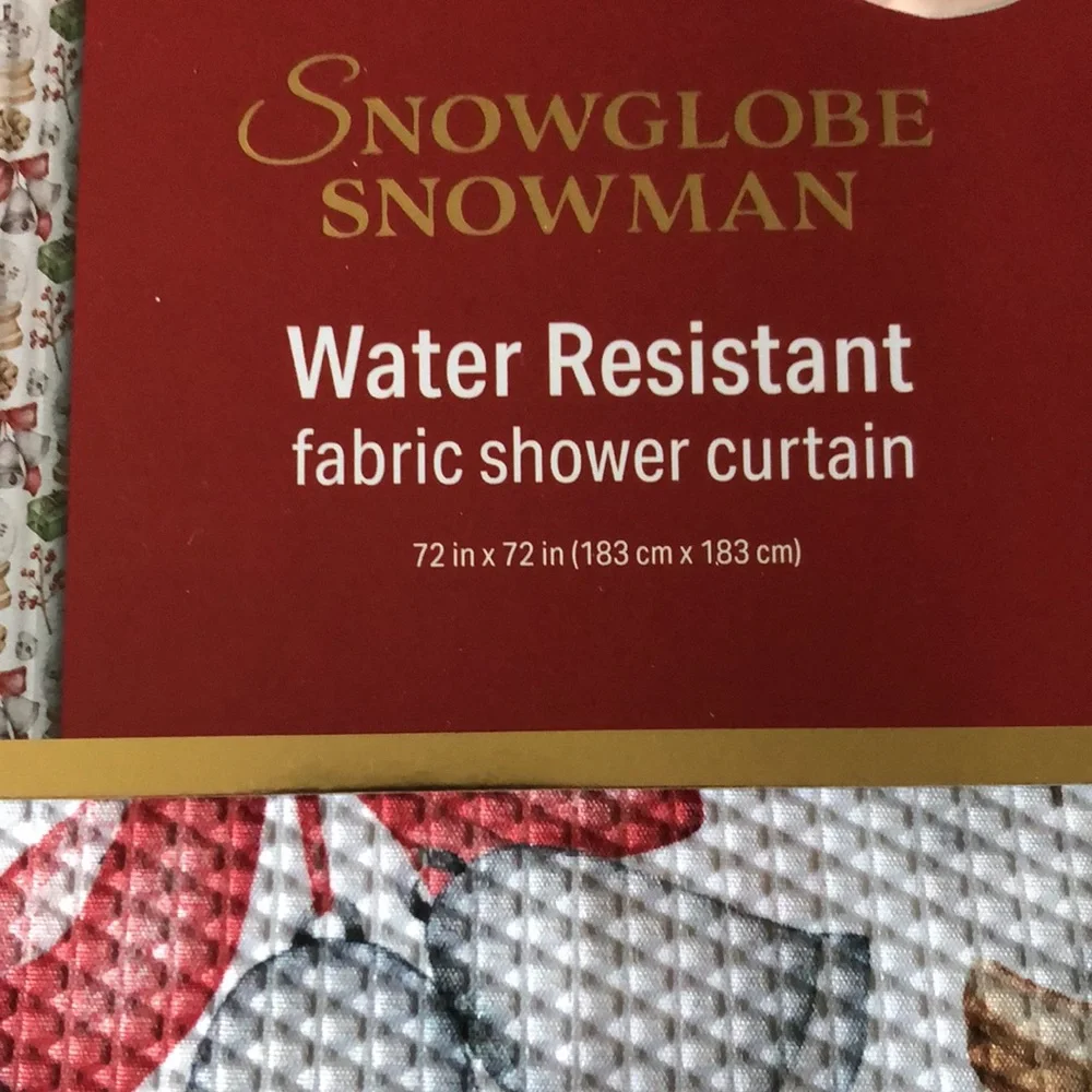 Snowglobe SNOWMAN Water Resistant Fabric Shower Curtain